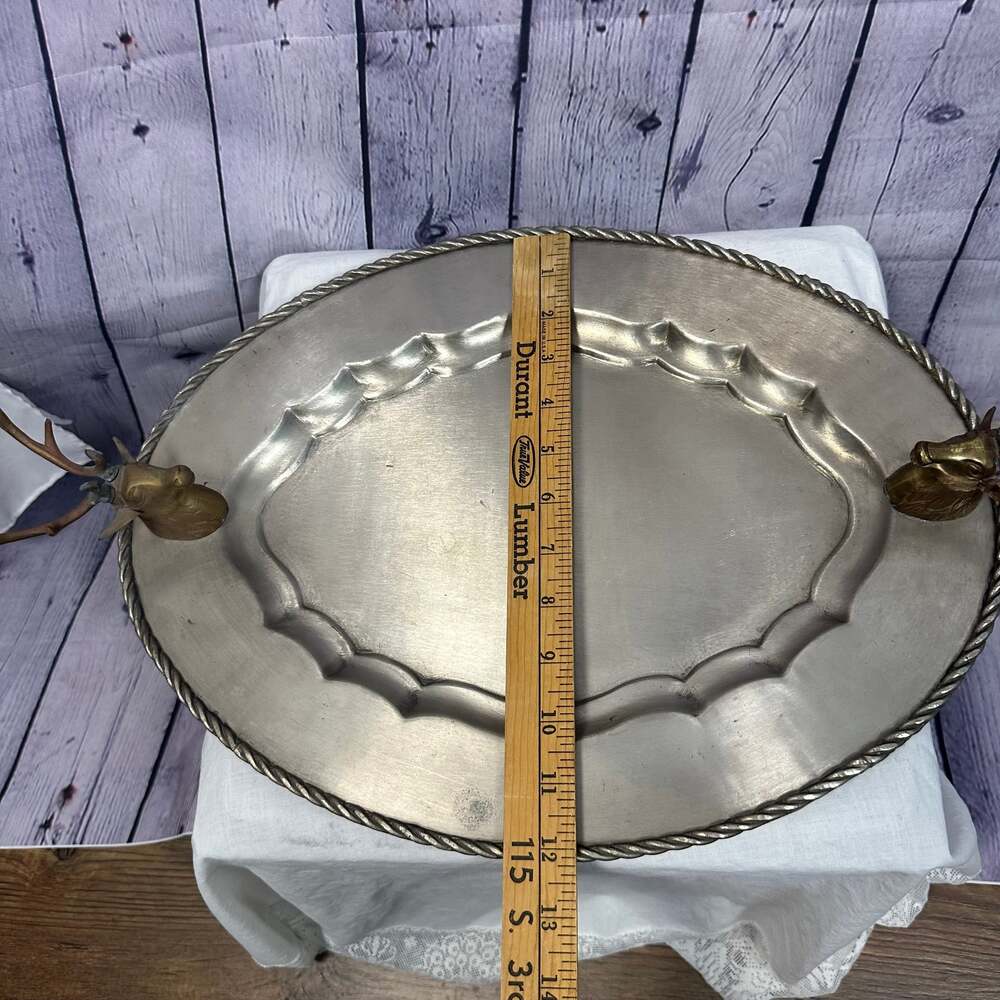 Moose Head Metal Serving Tray , 16”x12”X1" , Vintage - Picture 6 of 8